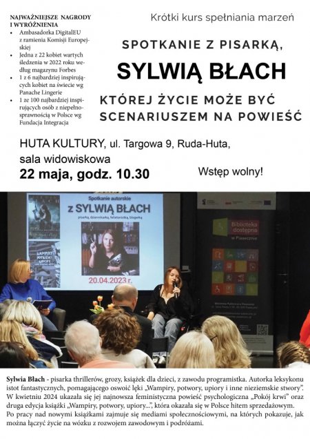 Spotkanie autorskie z Sylwią Blach, 22 maja, godz. 10.30
